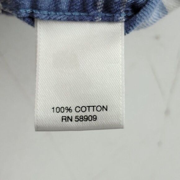 ROWM Blue Plaid Short Sleeve Button-Down Shirt XXL 100% Cotton Madagascar - Picture 7 of 10